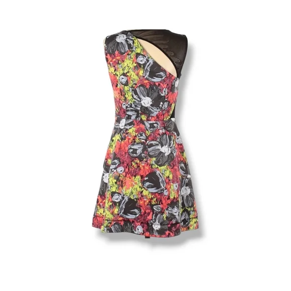 Rachel Rachel Roy | Cute Floral Mesh Cut Out A-line Sleeveless Dress w/ Pockets - Picture 2 of 14